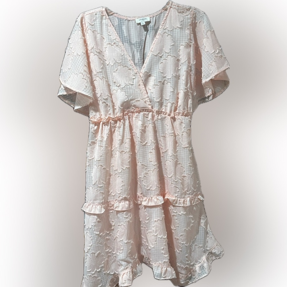 Pink Floral Textured Dress Umgee size large
